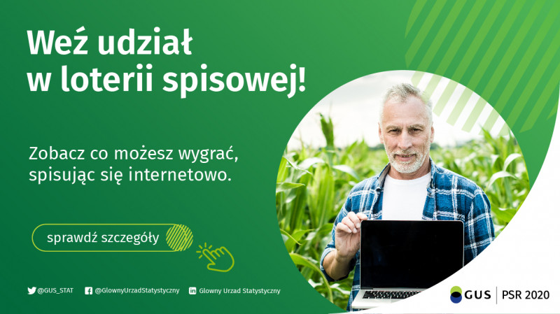 Plakat weź udział w loterii spisowej! 