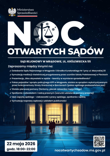 Plakat "Noc otwartych sądów"